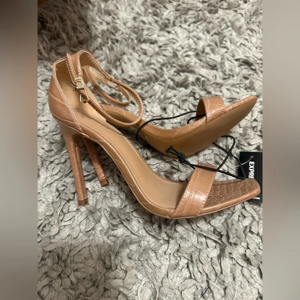 Express Tan Strappy Heels - Picture 4 of 15